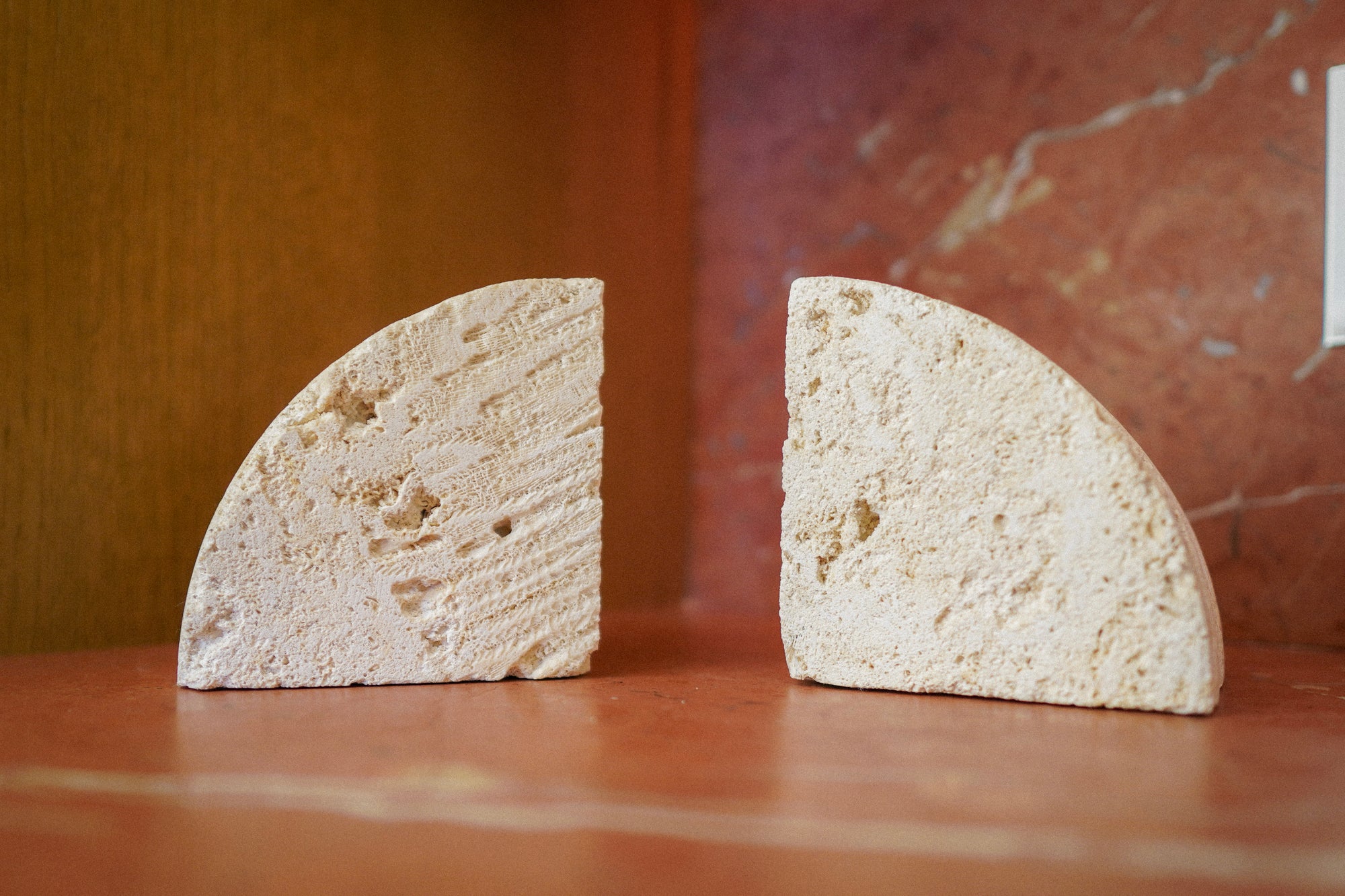 Fossilized Coral Limestone Bookends (Set)