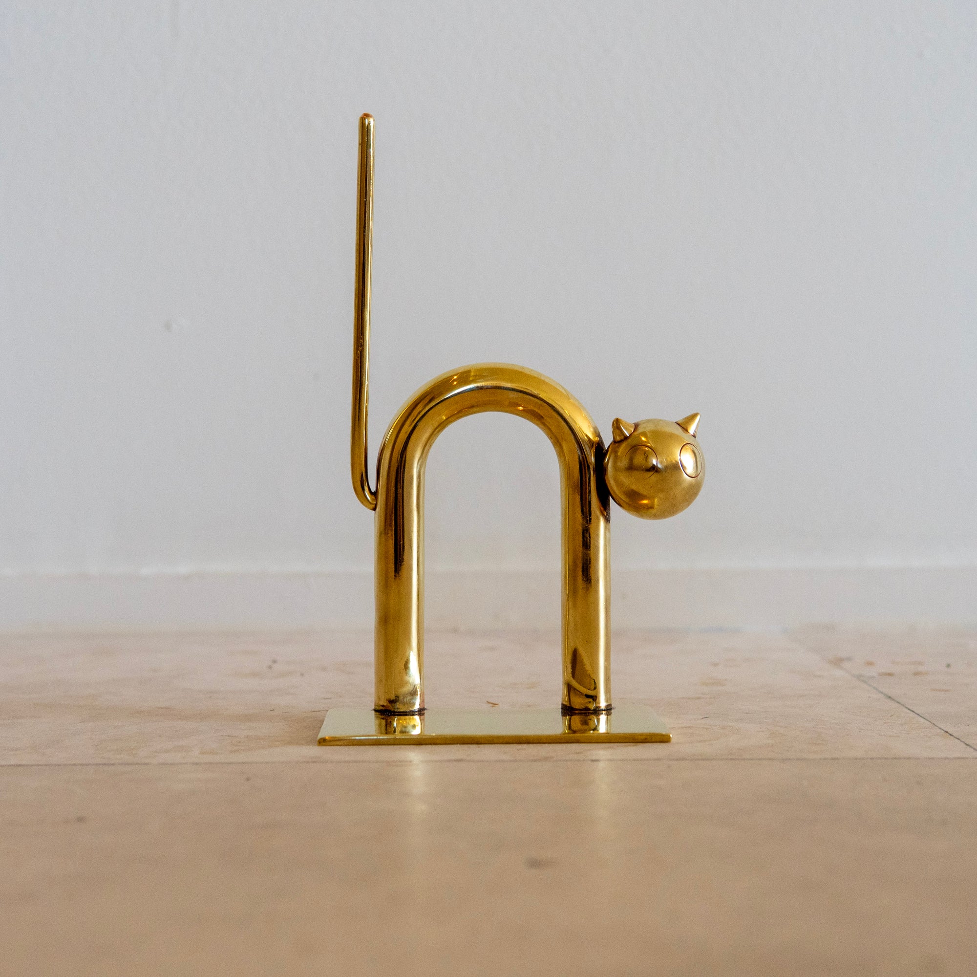 1930's Walter Von Nessen Brass "Cat" Bookend/Object