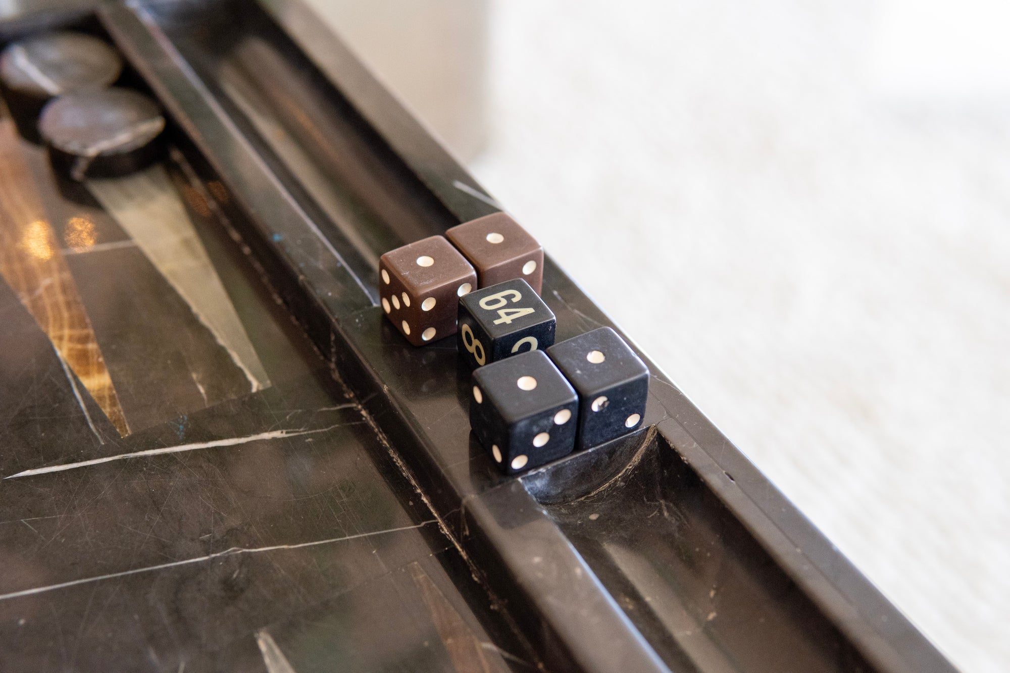 1970's Onyx and Marble Backgammon Set