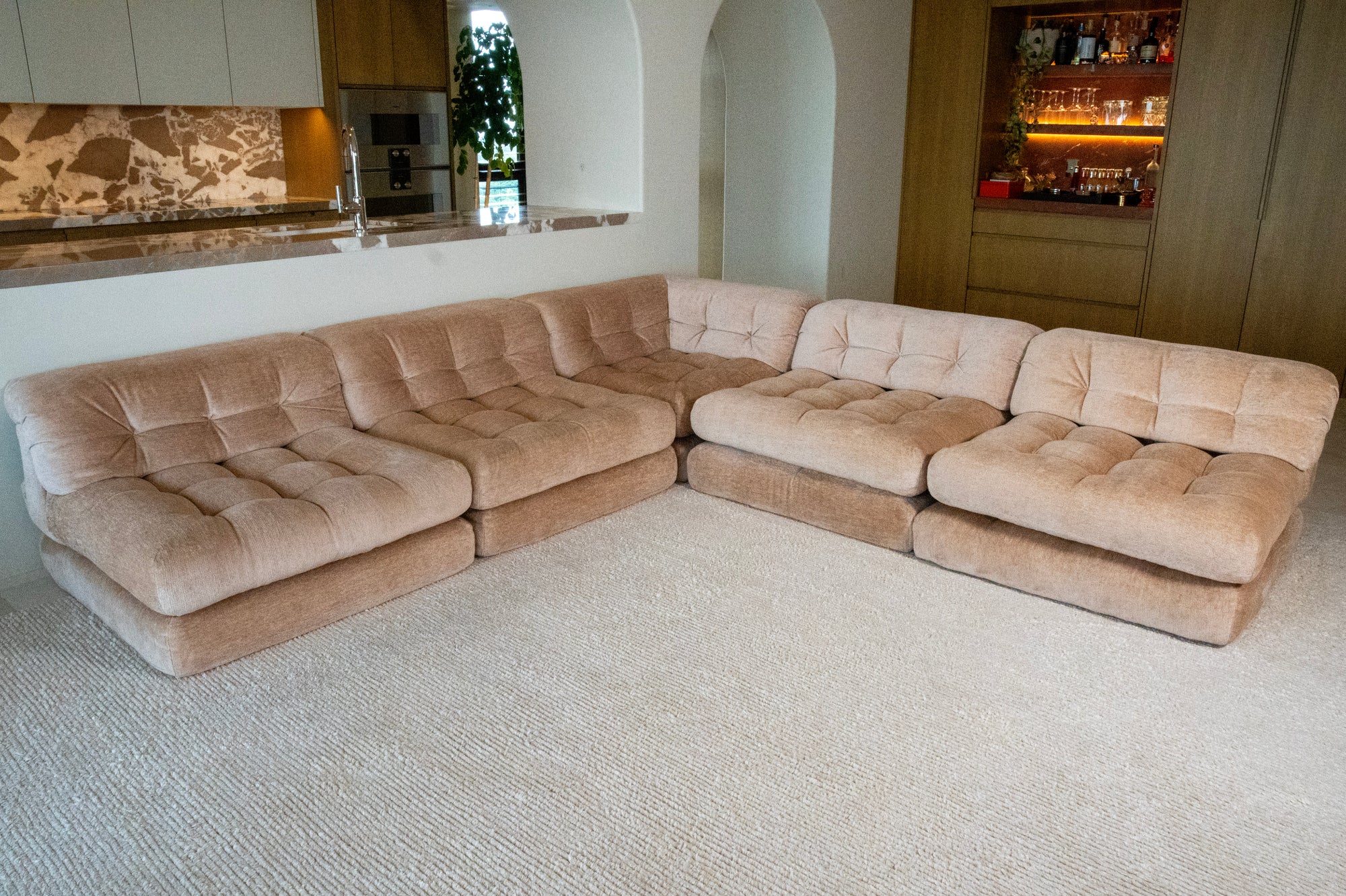 1970's Roche Bobois Mah Jong Modular Sofa by Hans Hopfer (15 pieces)