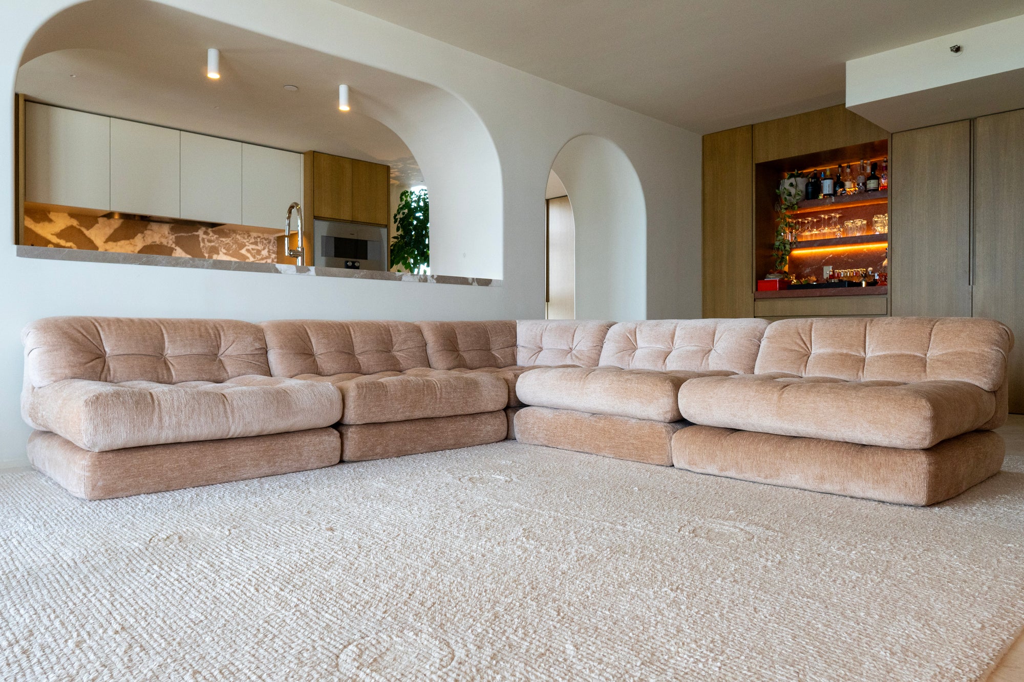 1970's Roche Bobois Mah Jong Modular Sofa by Hans Hopfer (15 pieces)