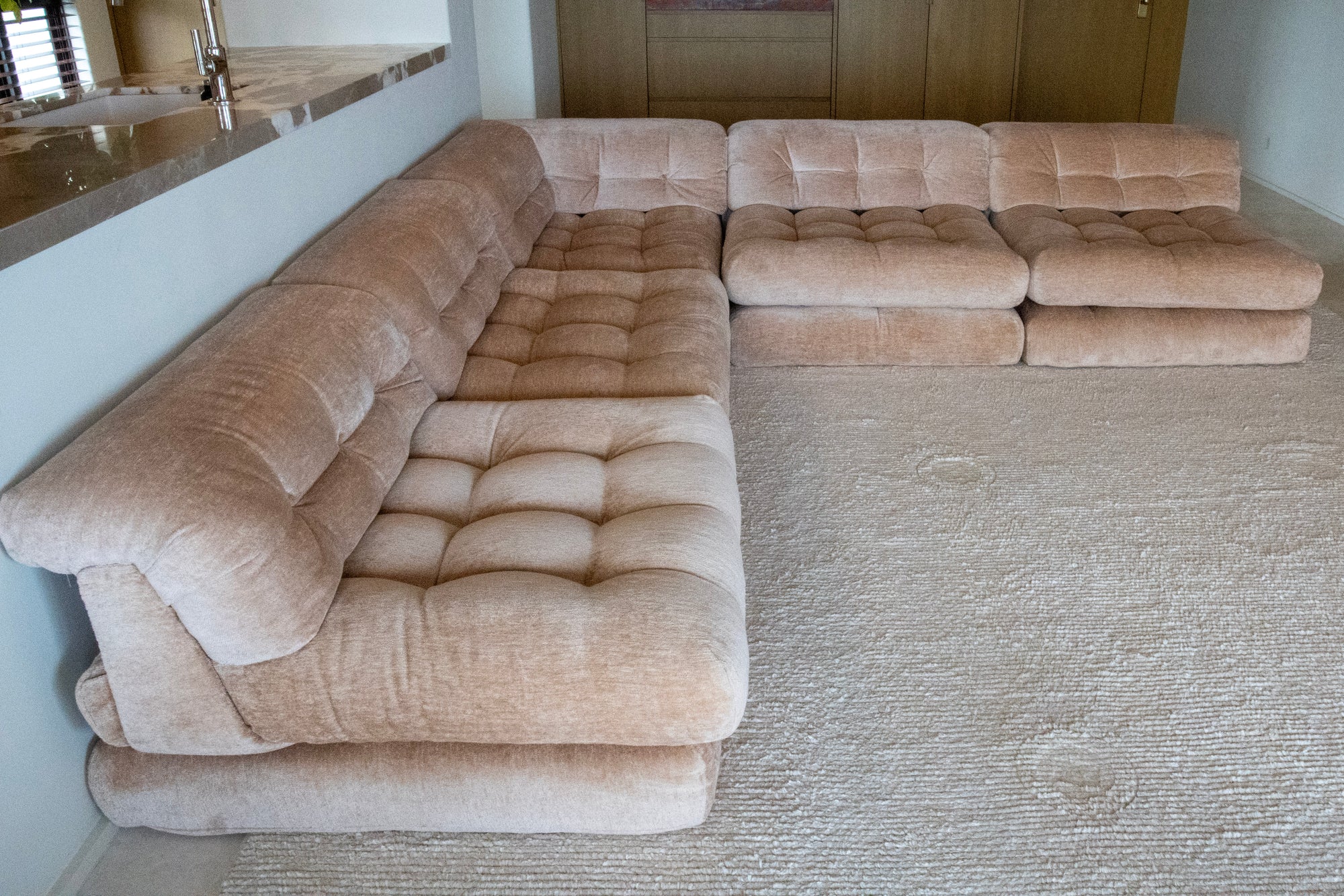 1970's Roche Bobois Mah Jong Modular Sofa by Hans Hopfer (15 pieces)