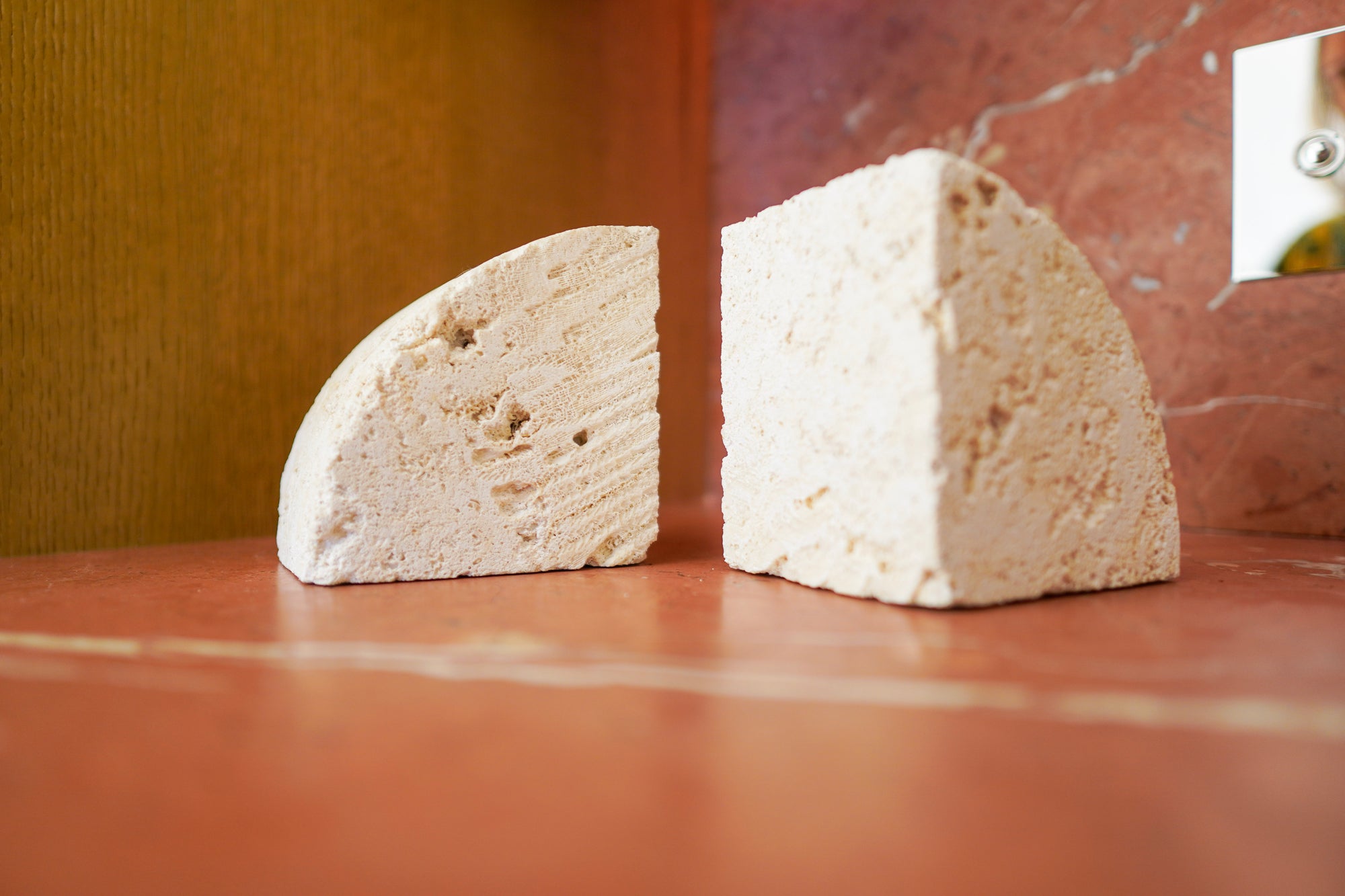 Fossilized Coral Limestone Bookends (Set)