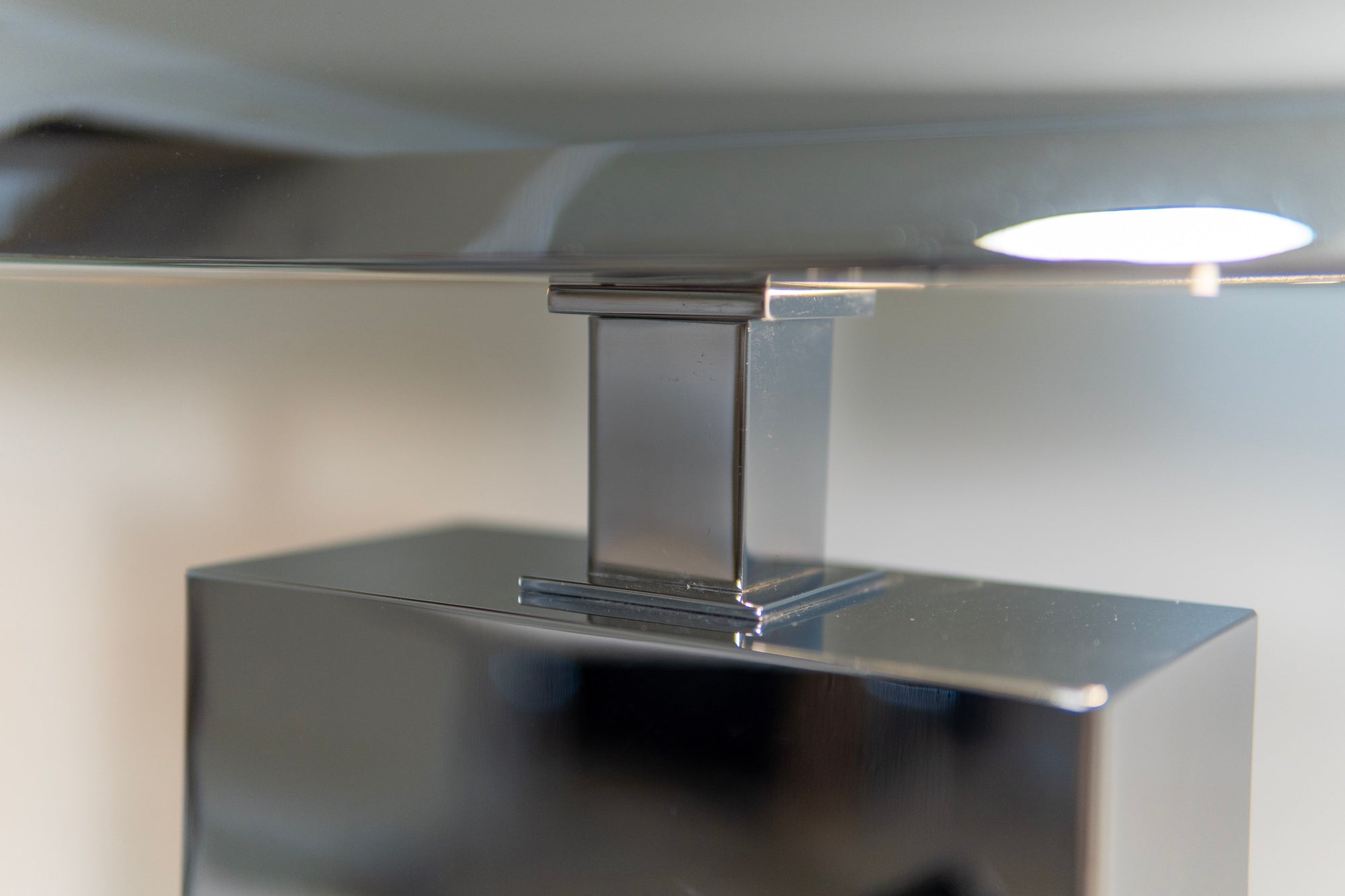 Pair of Karl Springer "Sculpture Desk Lamp" in Polished Chrome 1980s (Signed)