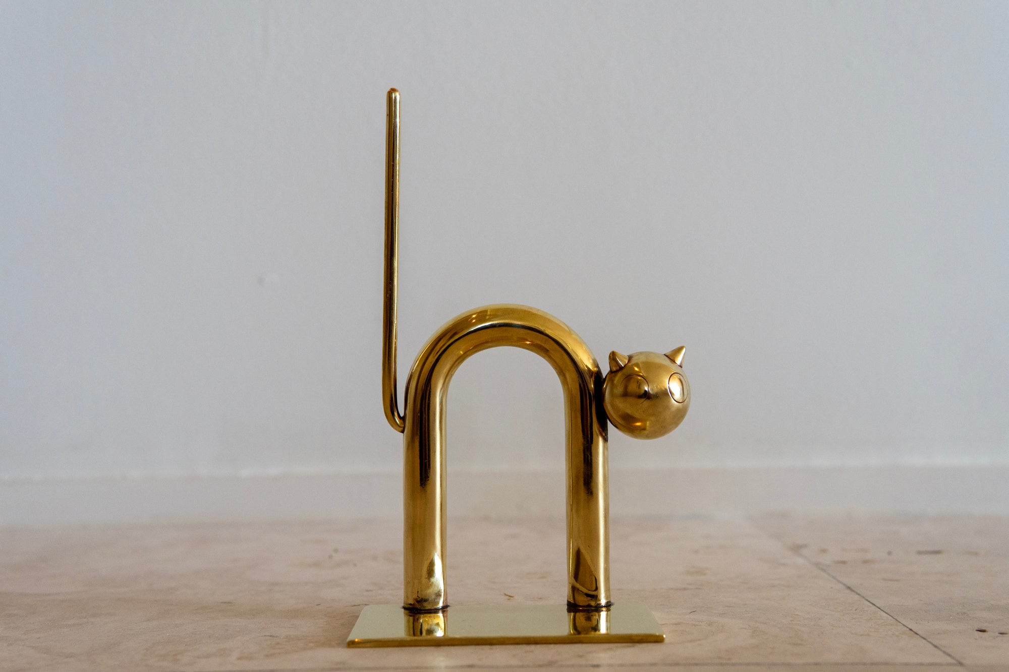 1930's Walter Von Nessen Brass "Cat" Bookend/Object