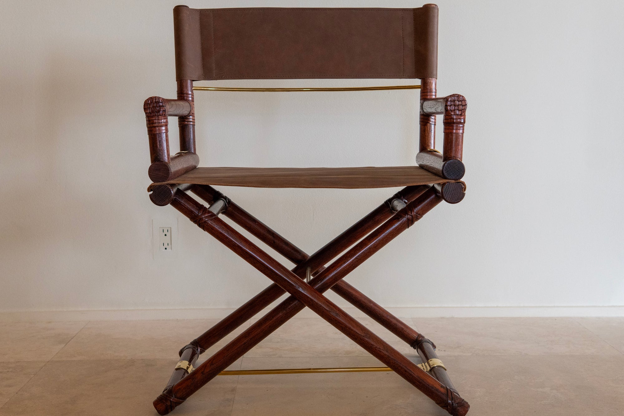 McGuire Director's X-Chair: Brown Leather