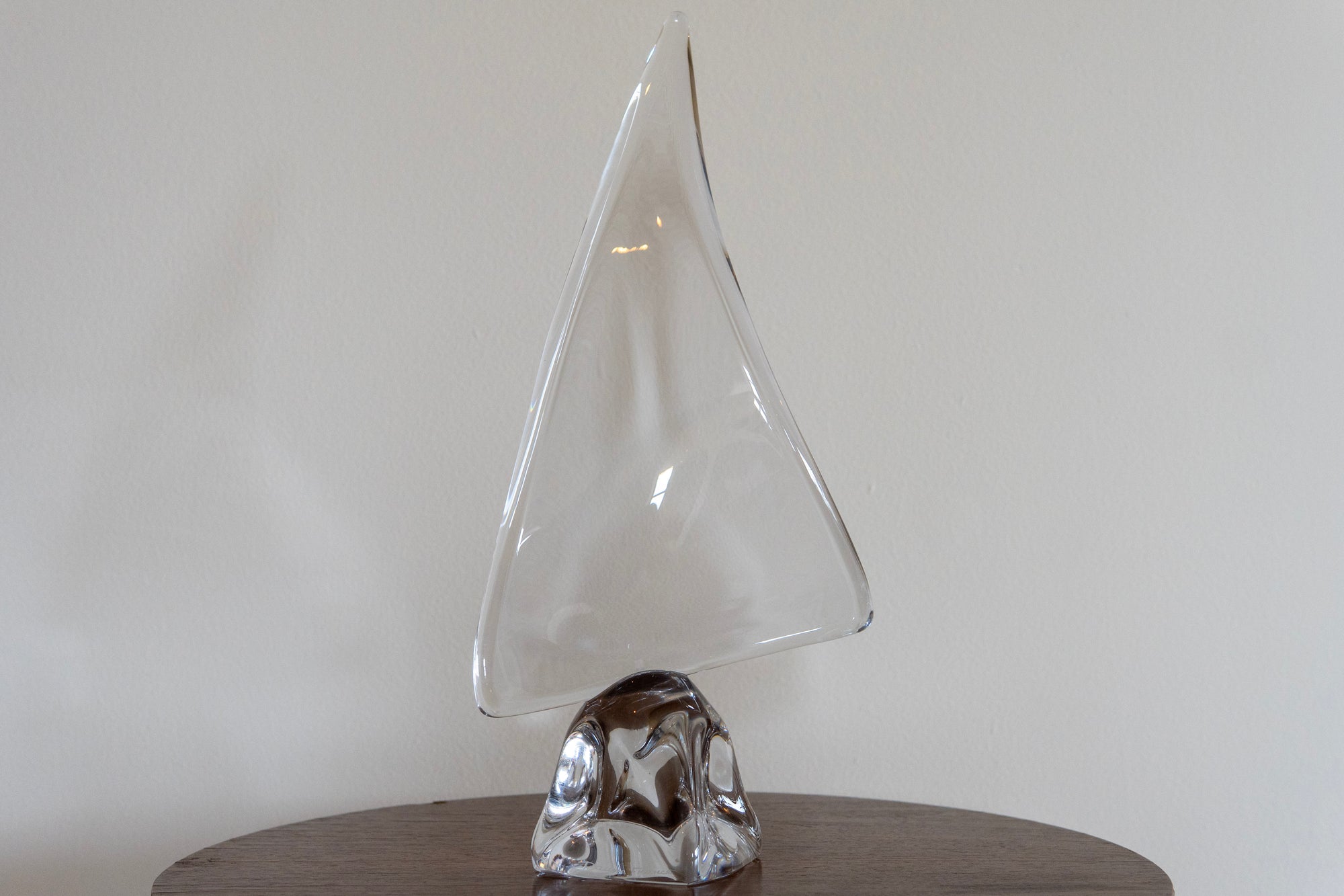 Vintage Daum Crystal Sailboat Sculpture, Signed, Circa 1970s