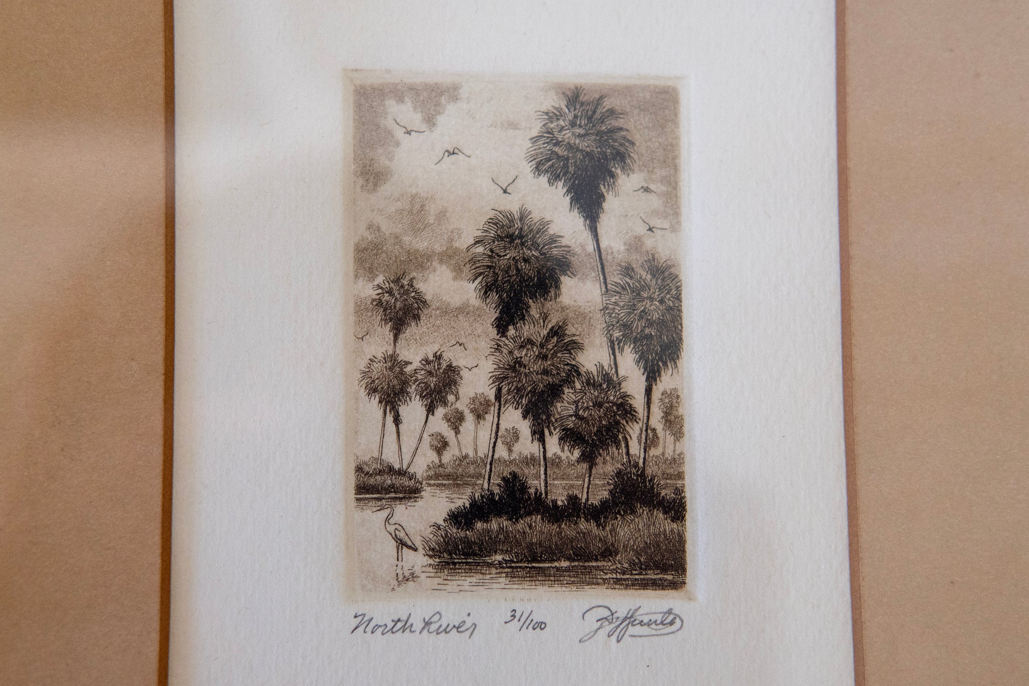 Florida Everglades Landscape Etchings, Pair (signed and numbered)