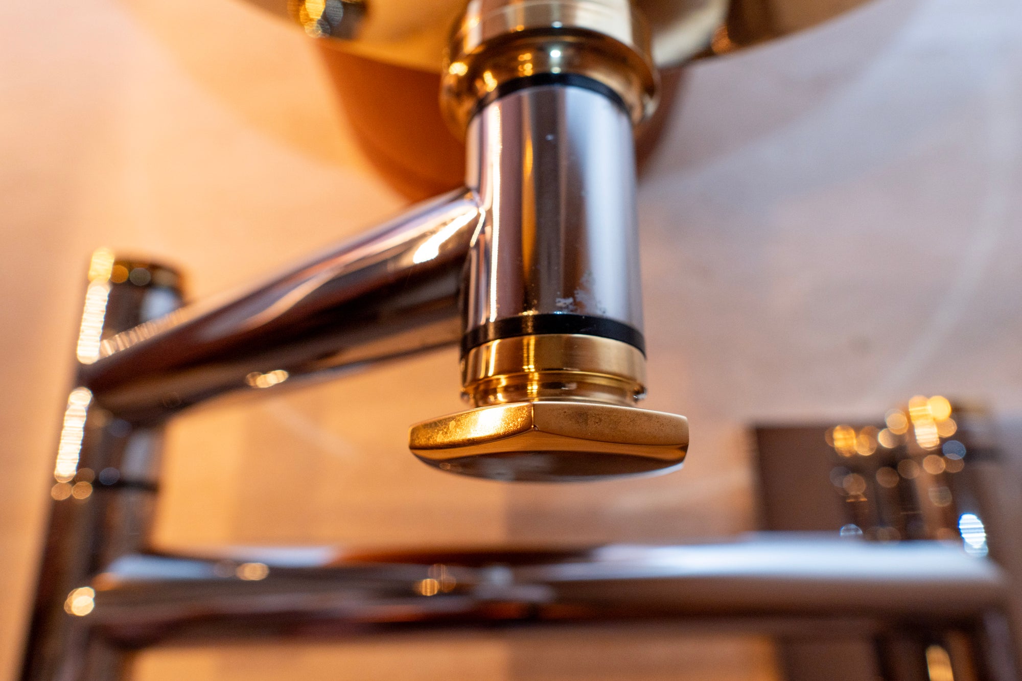 Karl Springer Wall-Mount Retractable Mirror in Polished Chrome & Brass – 1980s