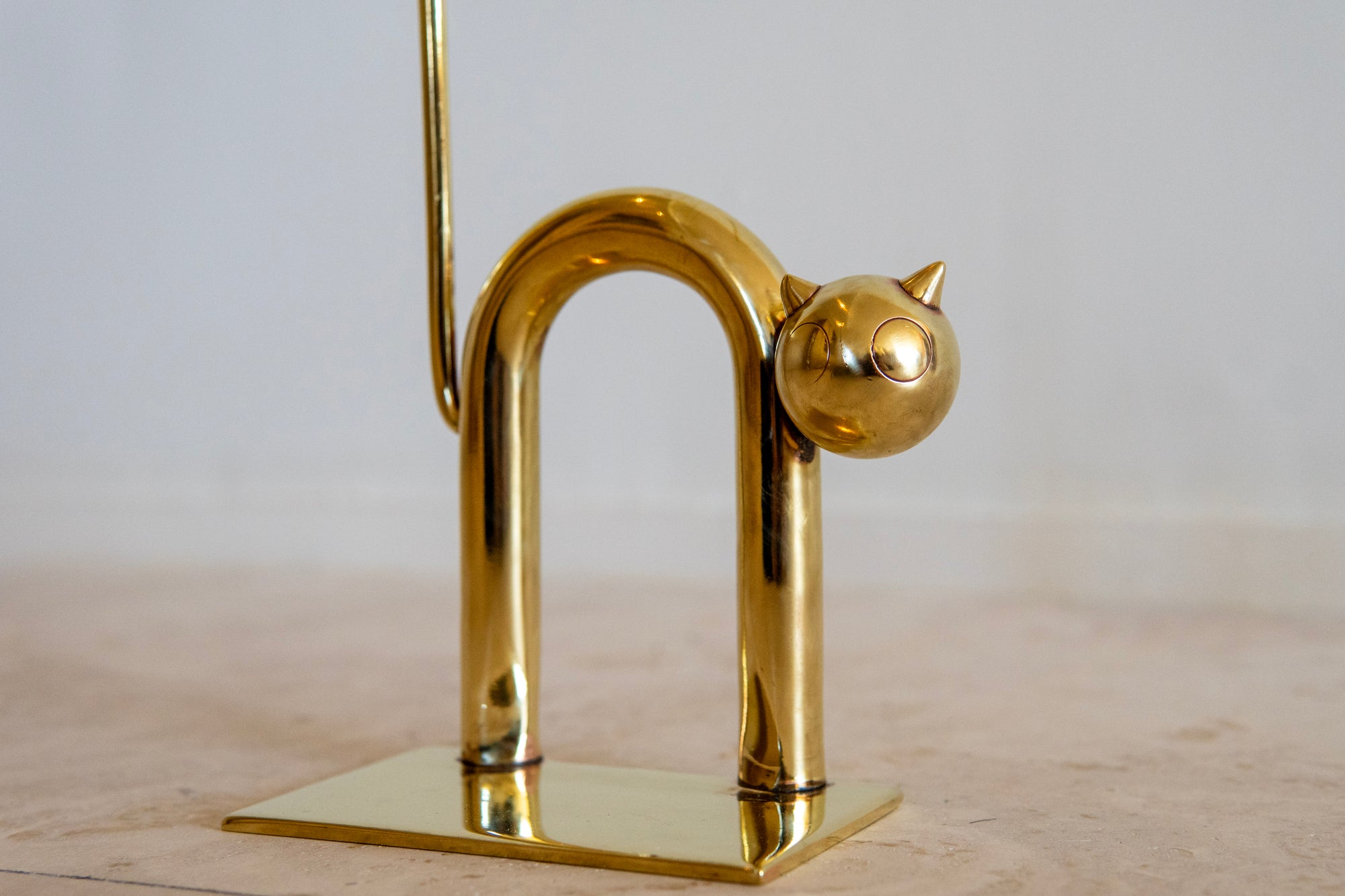 1930's Walter Von Nessen Brass "Cat" Bookend/Object
