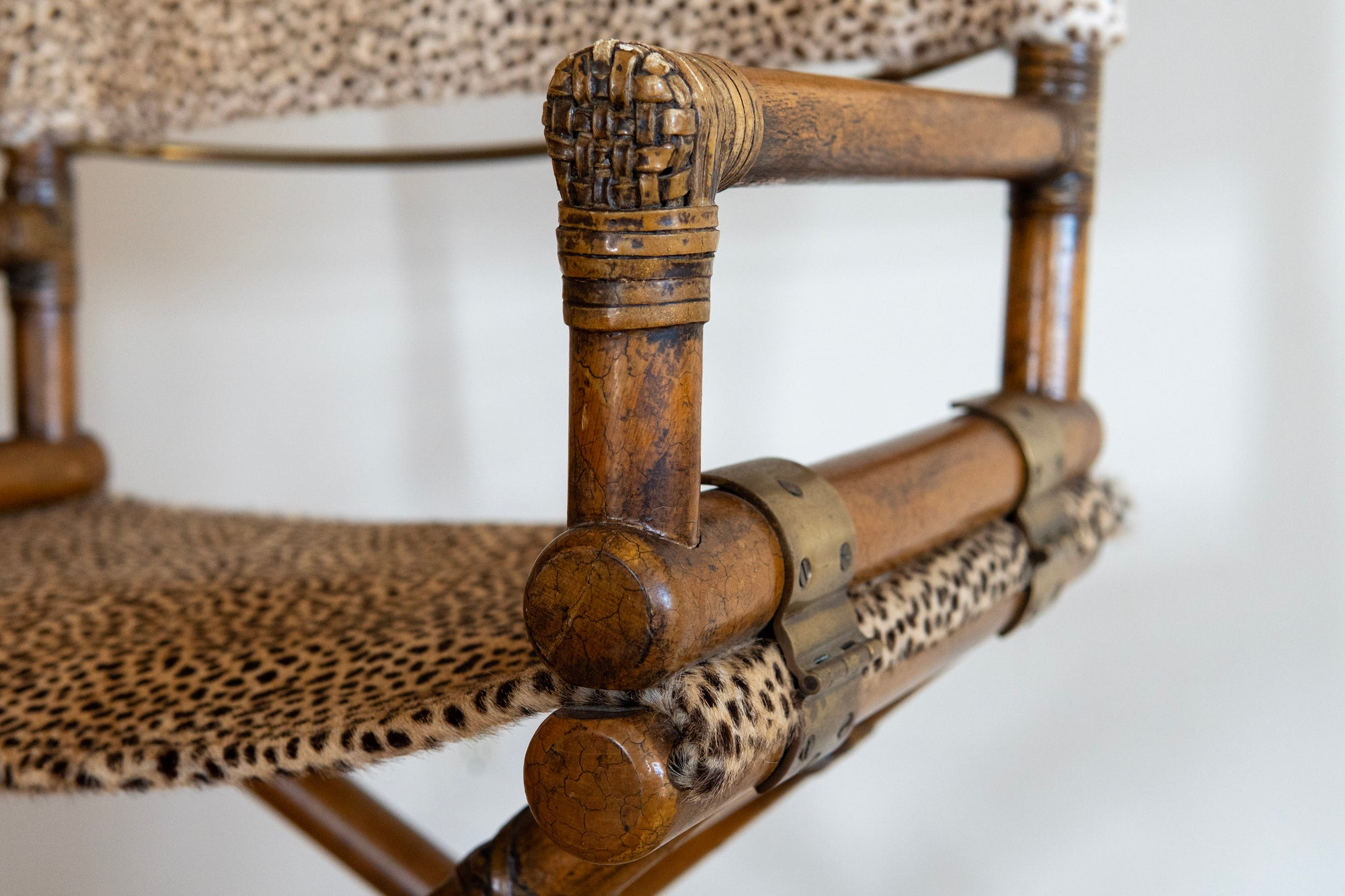 1960's McGuire Director's X-Chair: Leopard (pair)