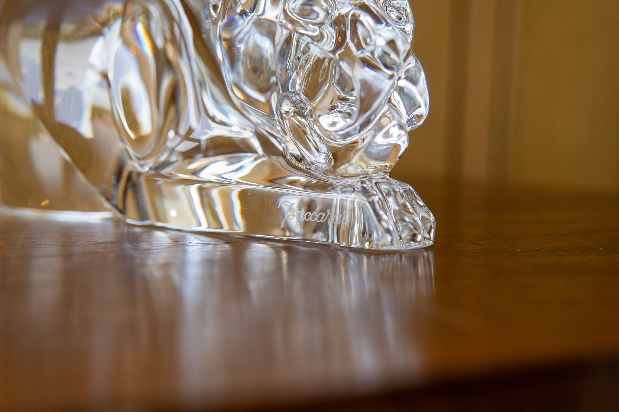 Stylized Crystal Jaguar Sculpture by Baccarat