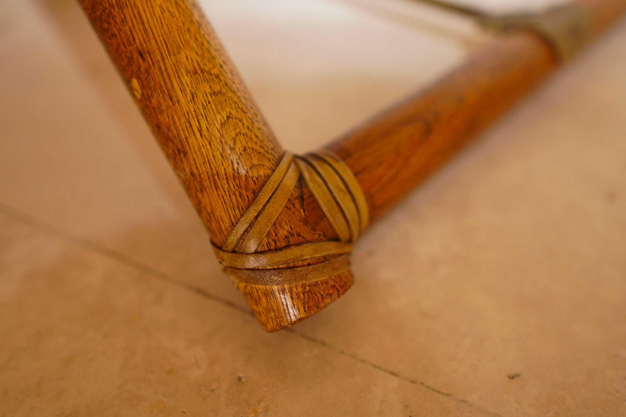 1960's McGuire Director's X-Chair: Tan Leather (pair)