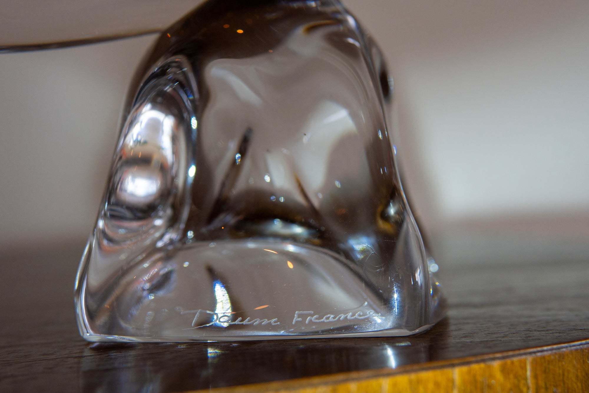 Vintage Daum Crystal Sailboat Sculpture, Signed, Circa 1970s