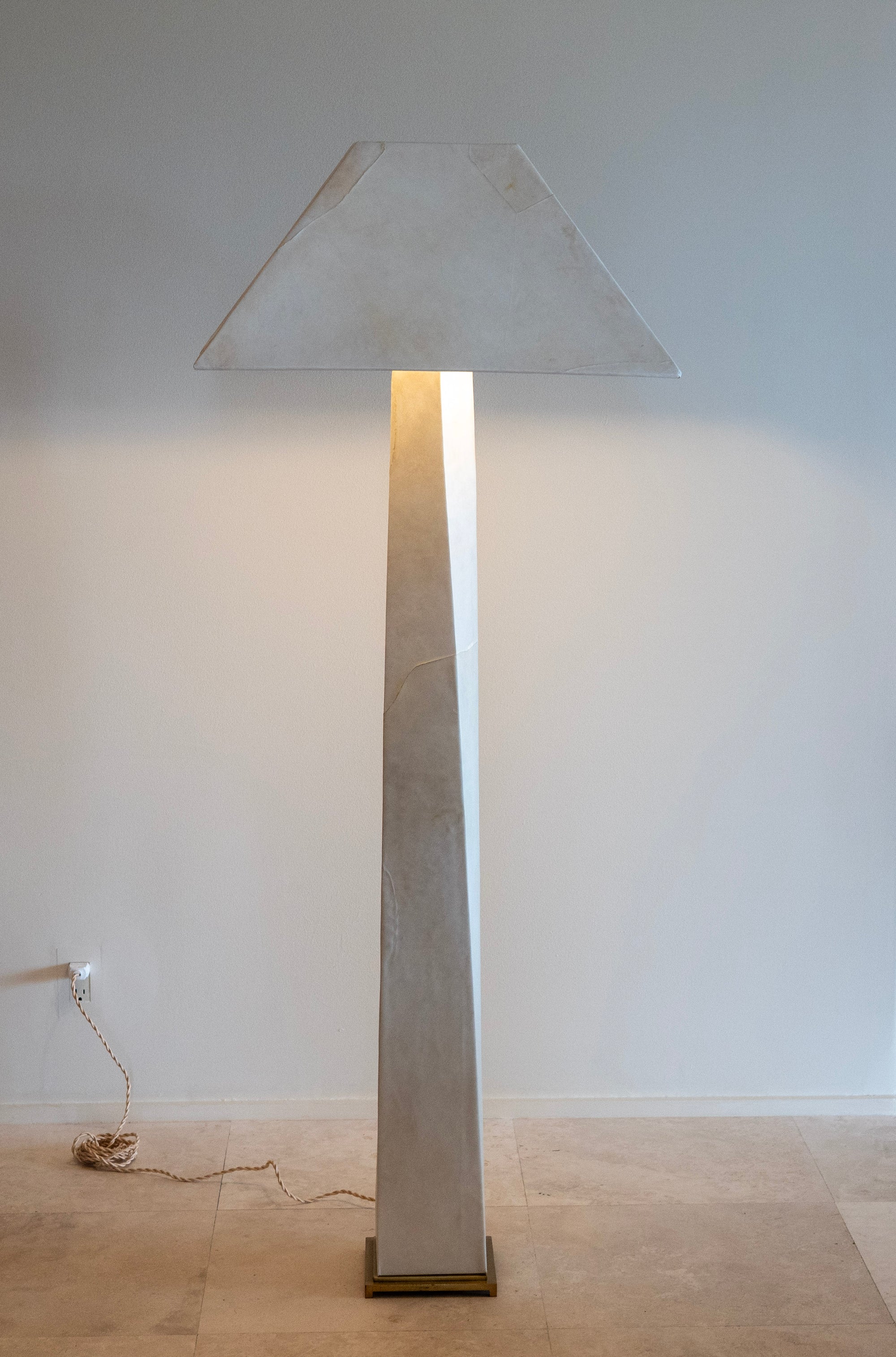 1970s Karl Springer JMF Floor Lamp in Laquered Goatskin