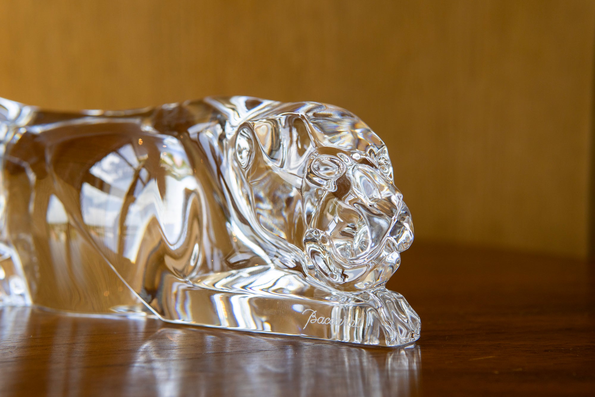 Stylized Crystal Jaguar Sculpture by Baccarat
